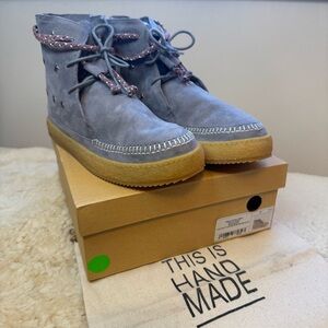 Laidback London Argo Stars Stone Suede Boot Moccasin Size 42